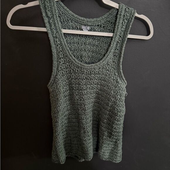 Aerie Green Cropped Ribbed Tank Top - Picture 2 of 7